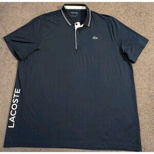 Lacoste Sport Signature Breathable Blue Golf Polo DH6843 Men's FRA 9 / USA 4XL